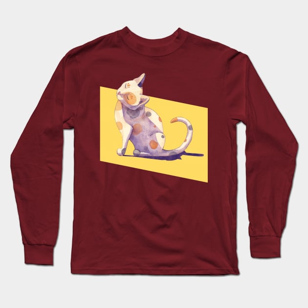 Cat Sunbathing Long Sleeve T-Shirt by Timone